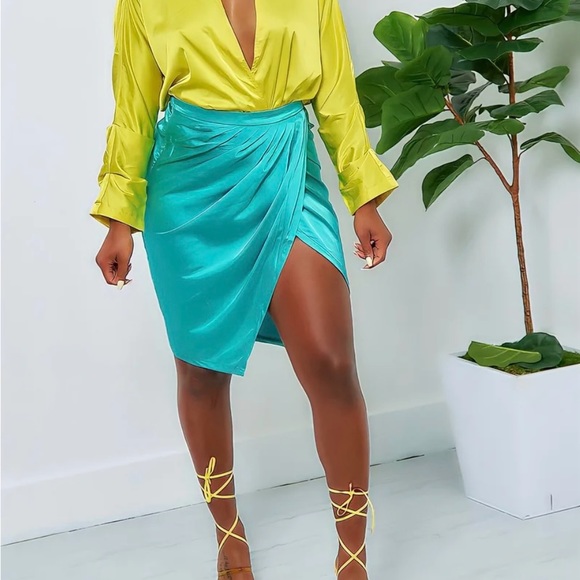 Limon Teal Skirt Set - Picture 4 of 6